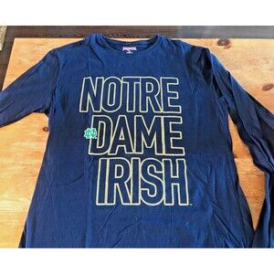 New Notre Dame Fighting Irish T-Shirt Size Medium M Long Sleeve Blue JanSport